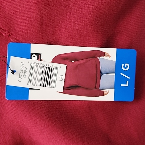 NWT Burgundy Kirkland hoodie - Picture 3 of 4